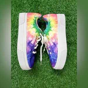 Fila Shoes Womens 6.5 Platform Rainbow Tie-Dye Panache Sneakers 5CM01113-775 VGC
